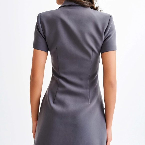 Meshki Paolina Collared Suiting Mini Dress - Charcoal - Picture 5 of 6